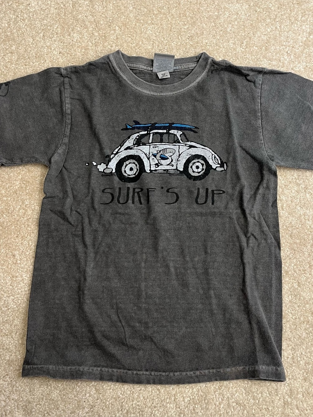 Crazy Shirts Tshirt Youth Boys  Medium Gray  Surf’s Up Hawaii Car 100% Cotton
